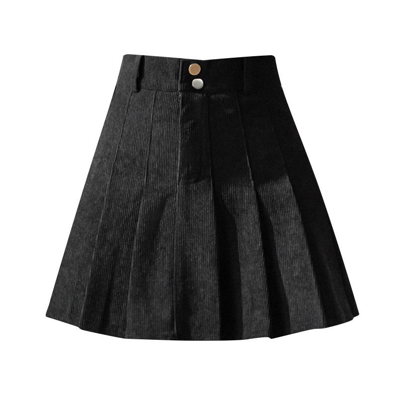 Осенние и зимние женские юбки. Вельветовая плиссированная юбка. Универсальная тонкая юбка. Дизайн-полюбка с надписью. Юбка-суета.
