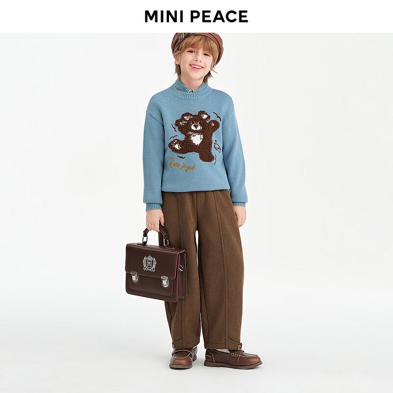 Вязаный свитер для мальчиков MINIPEACE с узором из мишек
