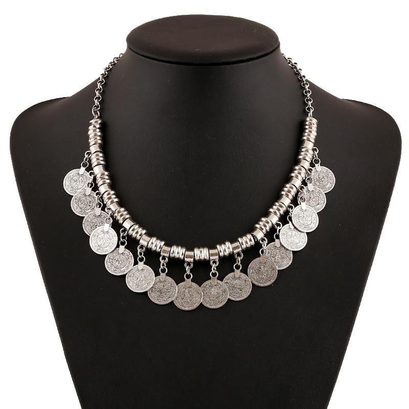 Retro Coin Jewelry Necklace With Alloy And Electroplating For Travel Souvenir And Gift Giving