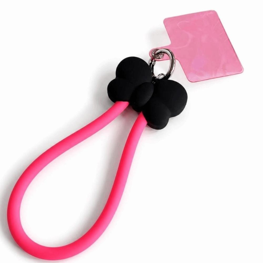 Bow-knot Style Phone Lanyards Anti-lost Key Chains Accessory Silicone Wrist Strap for Women
