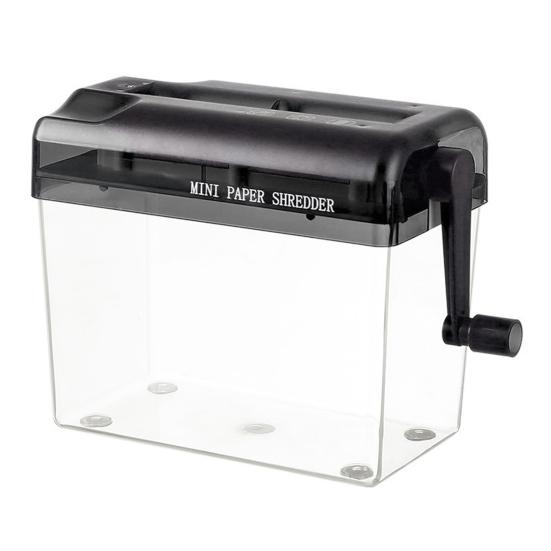 Ручной измельчитель бумаги Портативный большой емкости Прозрачный видимый противоскользящий мини-ручной инструмент для измельчения бумаги формата А4 Товары для домашнего офиса