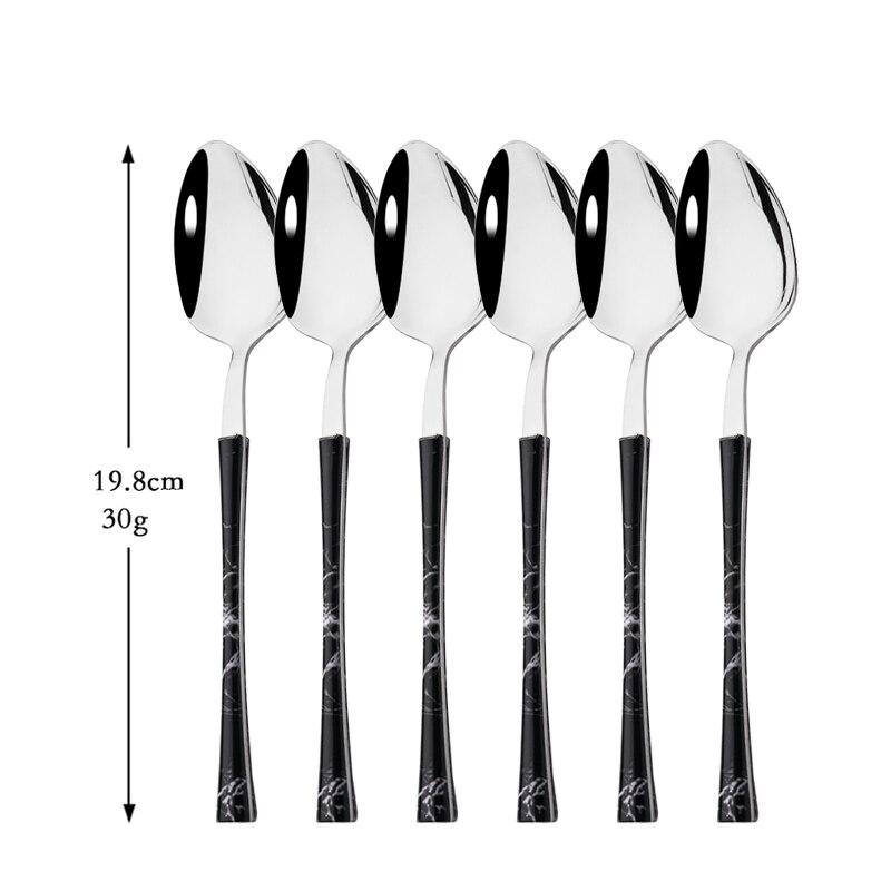 Черный, серебристый, 6/24 шт., обеденный набор, столовая посуда из нержавеющей стали, нож, вилка, ложка, столовые приборы, посуда с набором стеллажей для столовых приборов