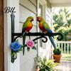 Sky Garden Wall Combination Metal Plant Hanger Hook Heavy Duty Hanging Basket Bracket Decorative Parrot Imitation Rust Orange Cat Flower Butterfly for