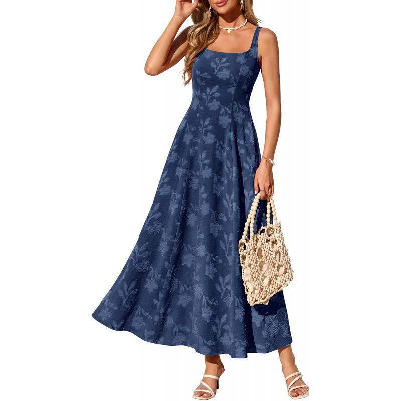 Spice Girl Style 2026 Summer Casual Premium Versatile Loose Lazy Sleeveless Square Neck Dress