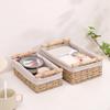 2 Pieces Woven Baskets Hand-Woven Paper Rope Storage Bathroom with Handle Rectangular