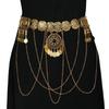 Alloy Waist Chain Retro Style Coin Tassel Decor Belt Chain Adjustable Length Belly Dance Bohemia Body Chain