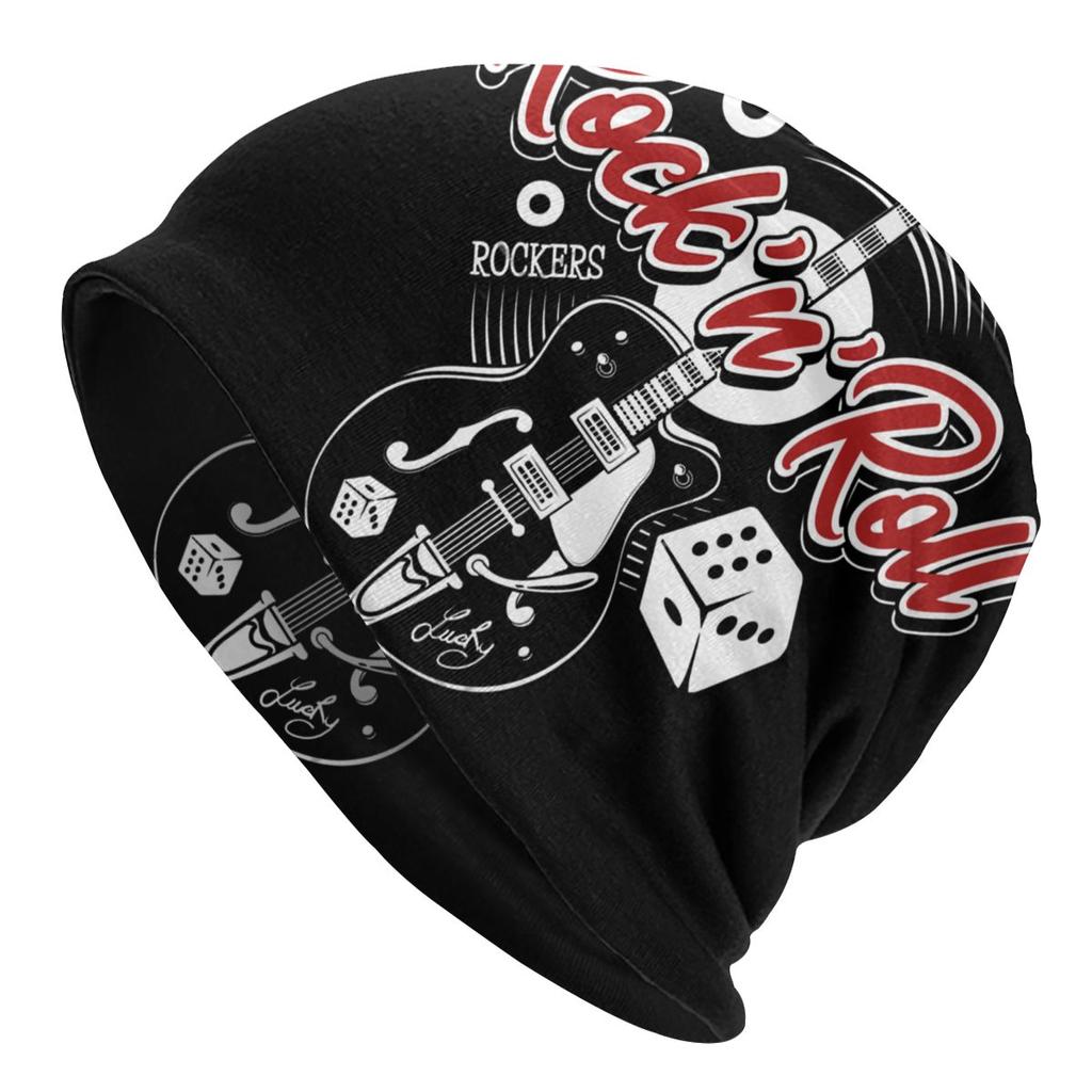 Music Dice Rockers Guitars Rockabilly Rock and Roll Washed Warm Bonnet Cycling Casual Beanies Protection Unisex Women Hats