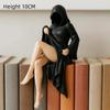 3d Таинственная статуя Готическая черная мантия Фигурка королевы Скульптура для книжной полки Жуткие сидящие статуи Настольные украшения Подарки