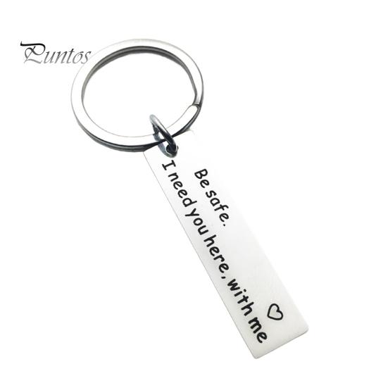 Брелок для ключей Drive Safe I Love You с персонализированной гравировкой инициалов, подарочный брелок из нержавеющей стали с гладкой отделкой