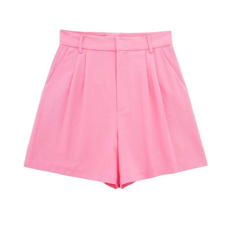 Fashion Style 2024 Summer New Arrival Women's Clothing Elegant Versatile Split Vest Jacket High Waist Shorts 5320767