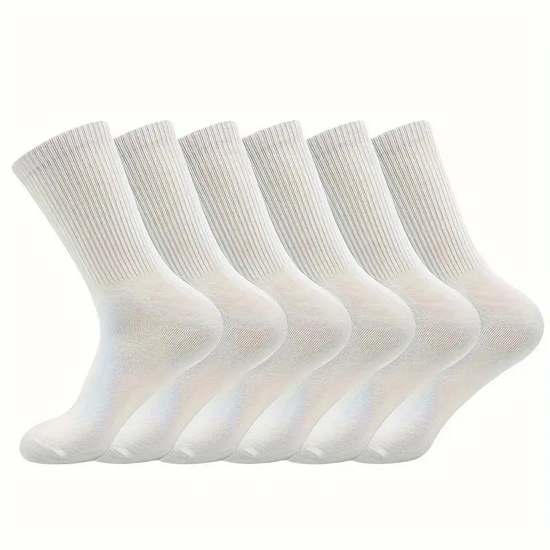 3/6Pairs of Plain Black and White Socks, Simple and Comfortable Mid-Calf Socks, Suitable for Autumn and Winter, Men's Socks