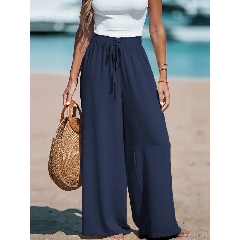 Женские широкие свободные брюки Four Seasons с завязками на завязках, удобные повседневные модные брюки