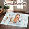 Custom Name Crystal Velvet Rug,Sabrina Carpenter Comfortable Anti Slip Floor Mat For Room Decoration