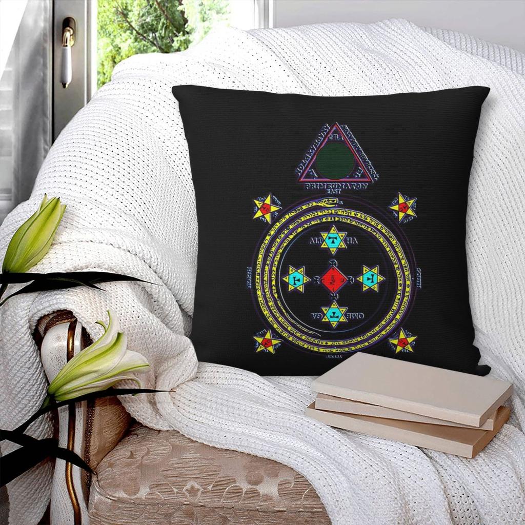 Solomon Circle Goetia Square Pillowcase Pillow Cover Polyester Cushion Zip Decorative Comfort Throw Pillow for Home Bedroom