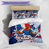 France Football Printed Bedding 3 Piece Set Cozy Breathable Bed Cover Set as Housewarming Holiday Gift