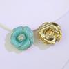 Scarf Button Camellia Shape Alloy Brooch with Glossy Glaze Sweaters Collars Hats Bags Coats Scarves Badge Outfit