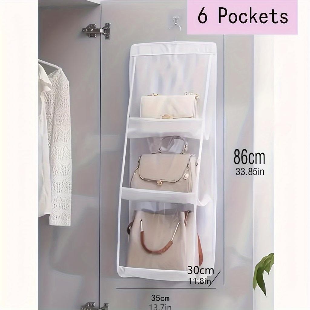 Multi Layer Hanging Bag Organizer, Space Saving Wardrobe Storage, Dust-Proof Handbag Clip, Convenient Hanging Design for Women's Fashion Accessories