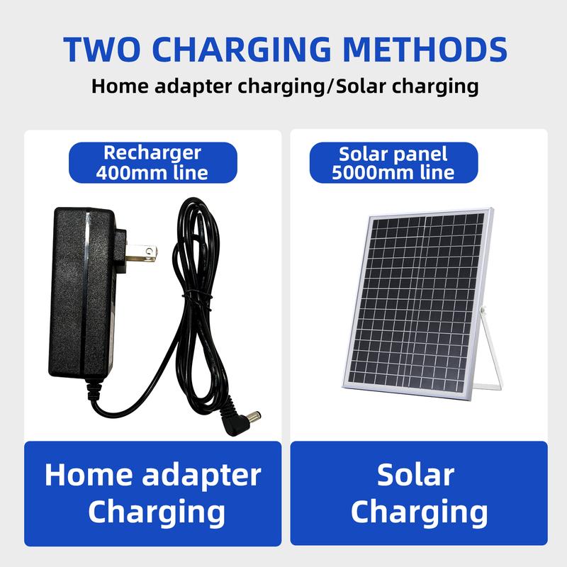 Portable Battery Operated Solar Fan Rechargeable for 6-24 Hours Use Ideal for Camping Patio Fishing with USB Output