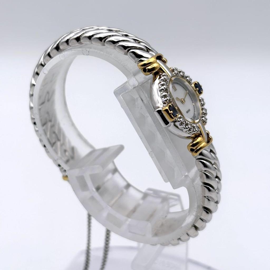 [USED] SEIKO Excellence Quartz Shell Dial Diamond Sapphire Watch