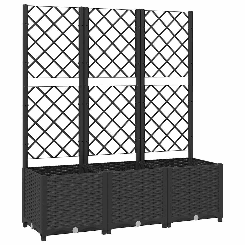 Vidaxl Donica Ogrodowa Z Kratką, Czarna, 120X40X136 Cm, Pp