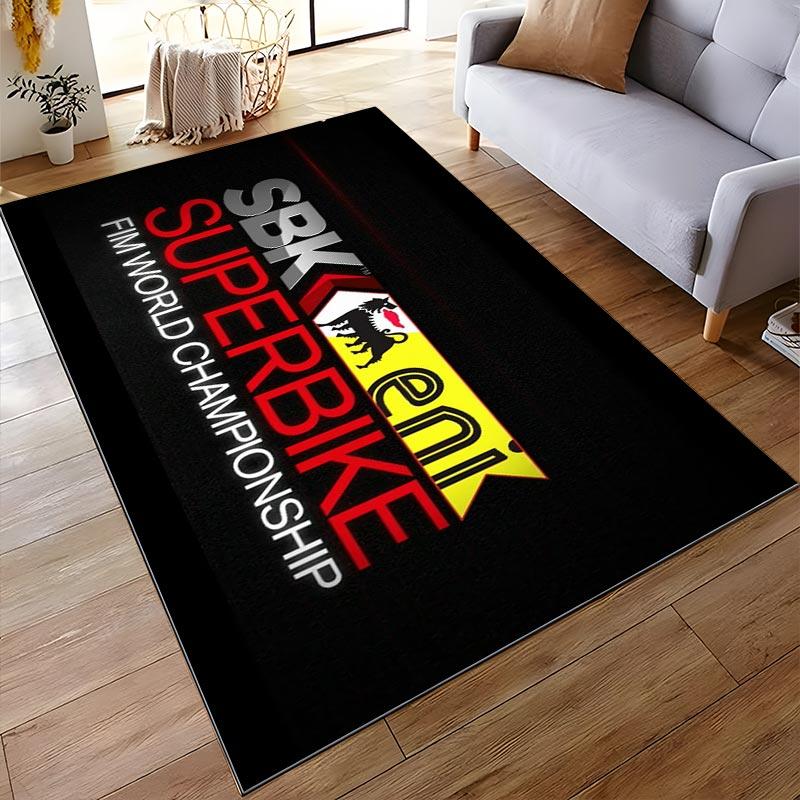 "SBK Superbike World Championship Logo Carpet Black Modern Design" Suitable for use as an anti-slip for living room bedroom sofas