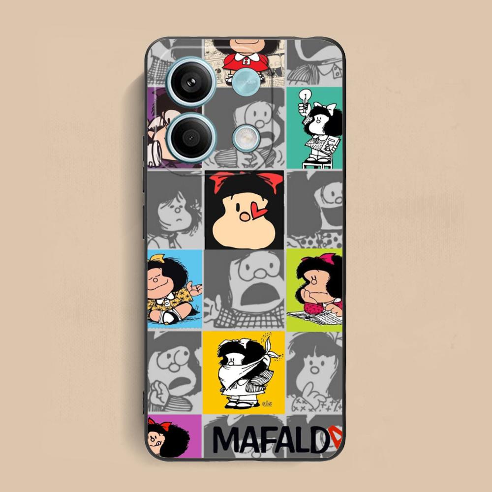 Мультяшный чехол для телефона M-Mafaldas для Xiaomi Redmi Note 14 13 12 11 A5 3 2 1 Pro Plus 4G 5G Чехол с цветной печатью для мобильных телефонов Роскошный