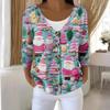 Women's Fashion Long Sleeve Christmas Snowman Snowflake Print Jacket Cardigan