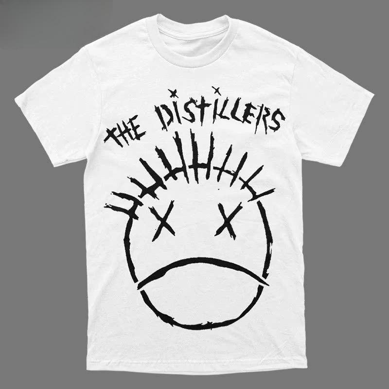 The Distillers Distillery Band Панк-рок Американский Винтаж Грустное Выражение Графическая Футболка с Коротким Рукавом