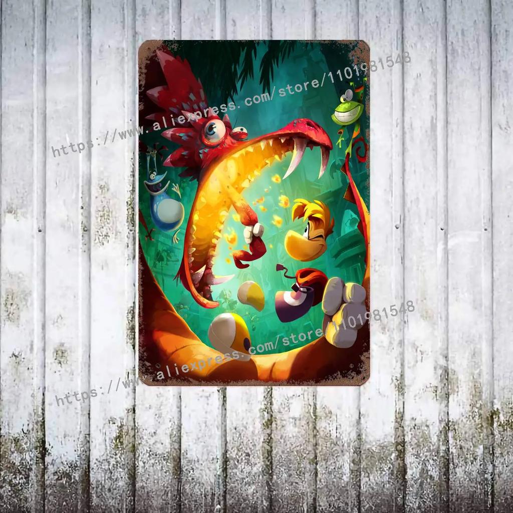 Rayman Legends Definitive Edition Постер Винтажная Жестяная Табличка Металлическая Табличка Декоративная Табличка для Паба Бара Мужской Пещеры Клуба Украшение Стен