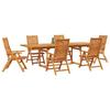 Garden Dining Set 7 pcs Brown Solid Acacia Wood