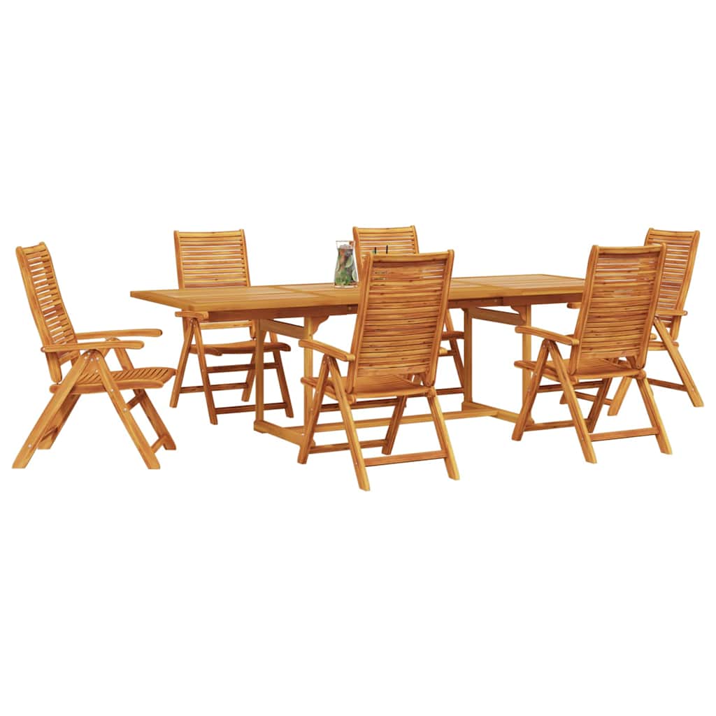 Garden Dining Set 7 pcs Brown Solid Acacia Wood