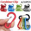 6/12 шт. Карабин Клип Алюминиевый сплав Брелок Замок Пряжка Защелка D-образное кольцо Открытый Рюкзак Кемпинг Мультиинструмент Рыбалка Поход Крюк