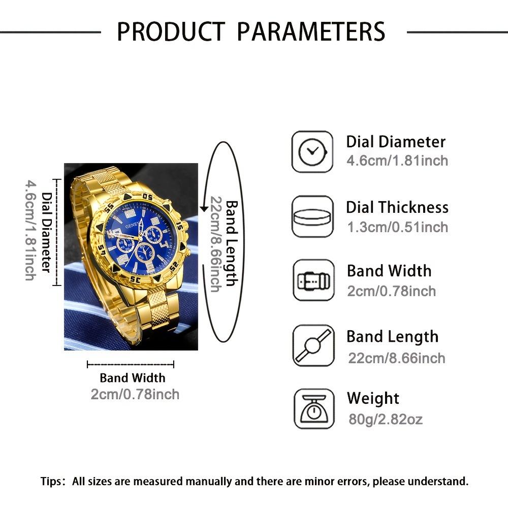 Мужские часы Geneva Blu-ray Glass Стальной ремешок Кварцевые часы Три циферблата Деловые Повседневные