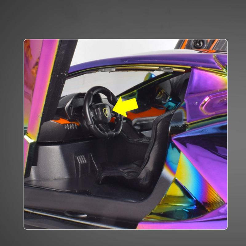 1/24 Lamborghini Revuelto Electroplate Alloy Car Diecasts & Toy Vehicles Metal Toy Model Sound and Light Collection Kids Toy