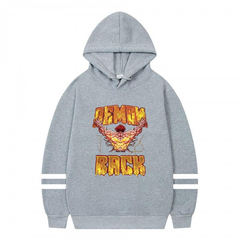 Baki Hanma Anime Hoodie Unisex Oversized Long Sleeve Pullover Sweatshirt Gym Workout Fall