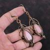 Серьги с розовым опалом, серьги из медной проволоки, ювелирные изделия ручной работы из драгоценных камней, очень красивые висячие серьги, подарок для матери, ювелирные изделия из медной проволоки