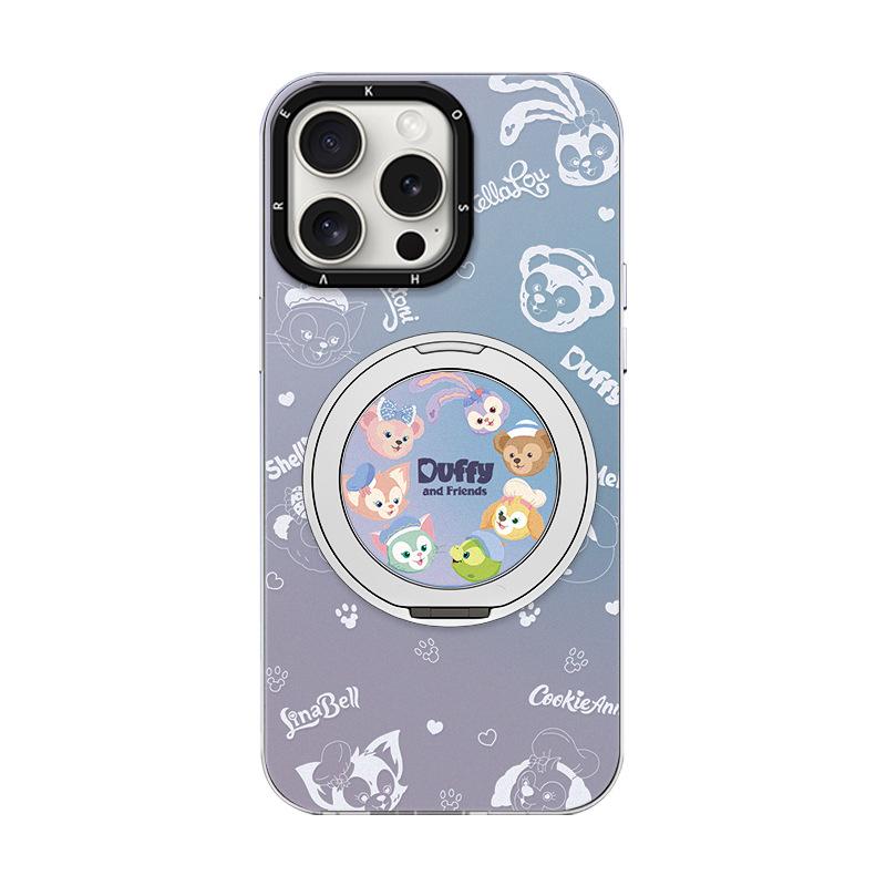Вращающаяся магнитная подставка Duffy, совместимая с чехлом для телефона iPhone 16 Pro Max, Xiaomi 14, милый мультяшный 15, для пары 13