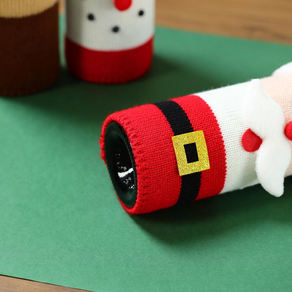 Рождественские украшения, чехлы для бутылок вина, вязаные чехлы для вина в виде старика, рождественская атмосфера ресторана, украшения, наряды