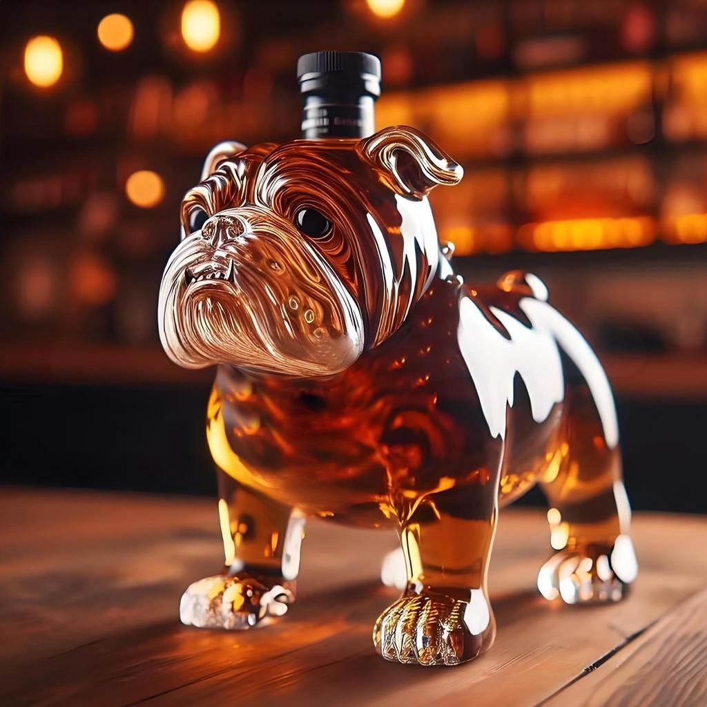 Bulldog Shaped Decanter Whiskey Bottle Funny Glass Collectible Novelty Home Tasting Beer Bottle Wedding Collector Gift For Men