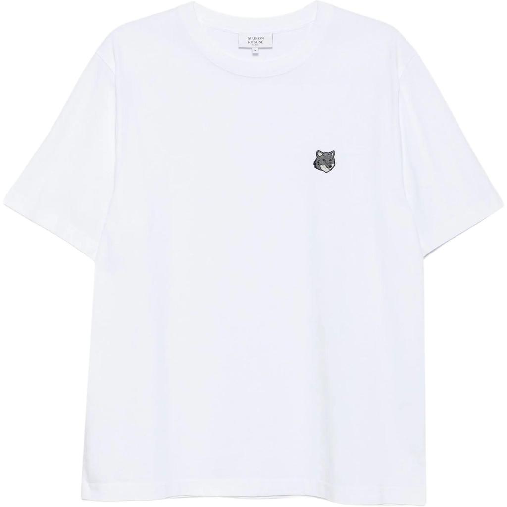 Maison Kitsune Round Neck Short Sleeve Patch Loose T-Shirt Men Tops PM00108KJ7025P100