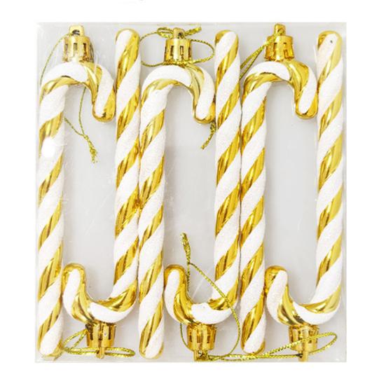 6 шт. Рождественские подвески-трости для оконной елки контрастного цвета с подвесным шнуром для новогодней вечеринки в отеле, офисе, украшения дома, украшения для праздника