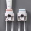 Wall Mounted Toothbrush Holder Toothpaste Squeezer Multifunction Automatic Toothpaste Dispenser Bathroom Toothbrush Stand Rack