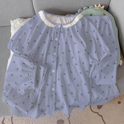 Милая пижама из облачного хлопка с бантом, омолаживающая, женская, летняя, для дома, с круглым вырезом, с коротким рукавом, набор из трех предметов