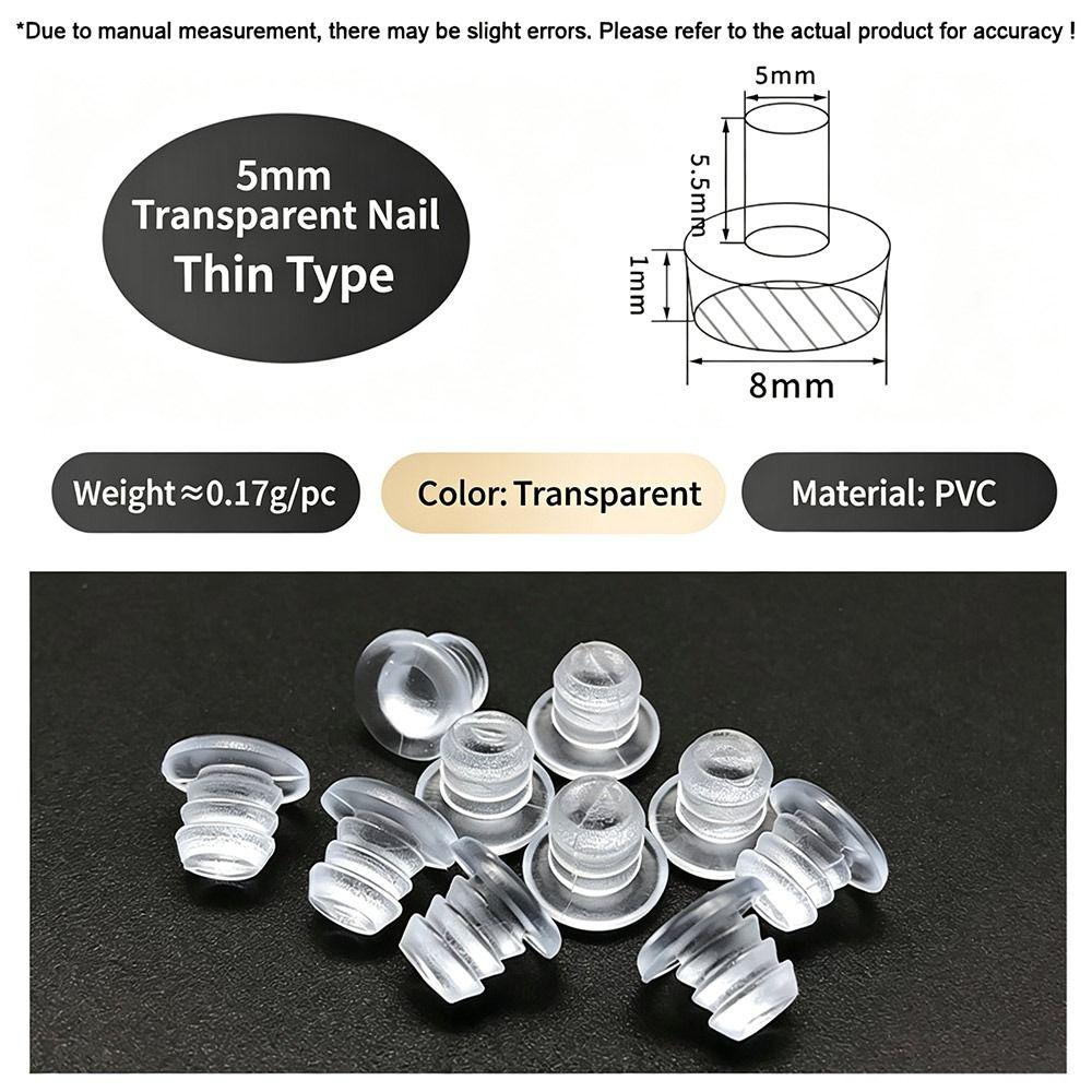50Pcs with Stem Glass Top Table Furniture Embedded Bumper  for Furniture Hole Push in