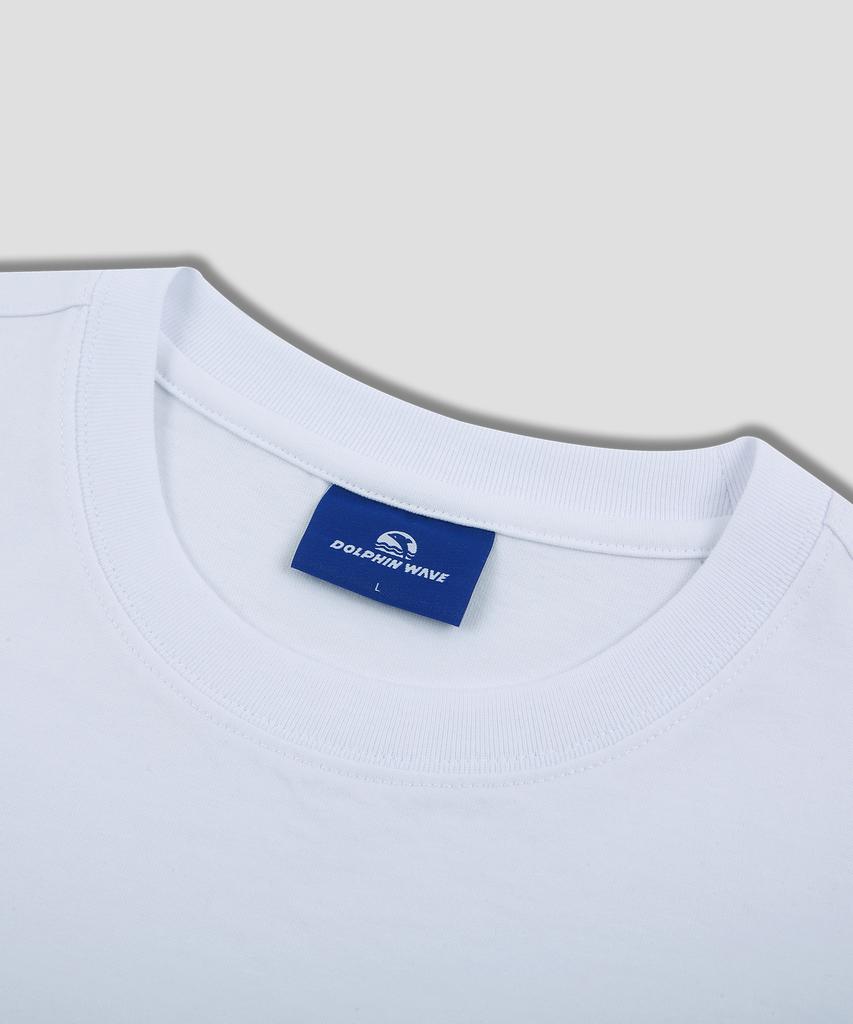 DOLPHIN WAVE APPAREL Белая свободная укороченная футболка с коротким рукавом