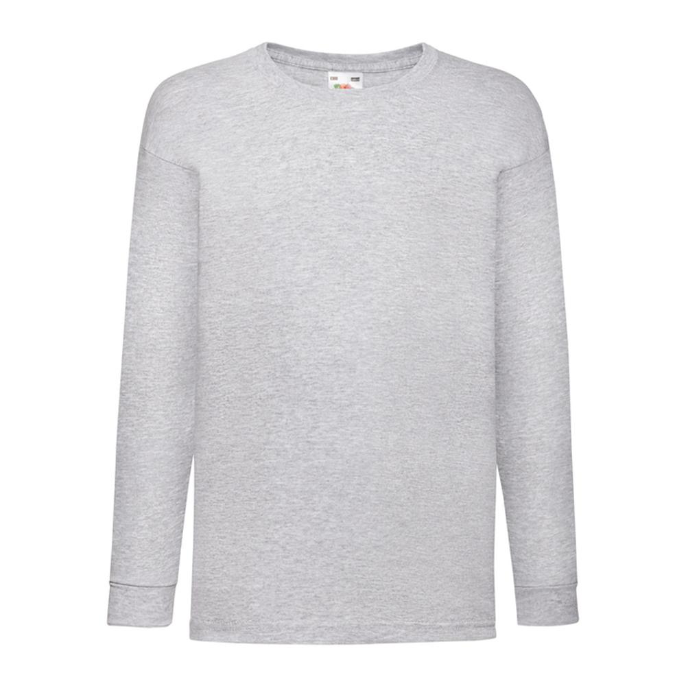Fruit of the Loom Childrens/Kids Valueweight Heather Long-Sleeved T-Shirt