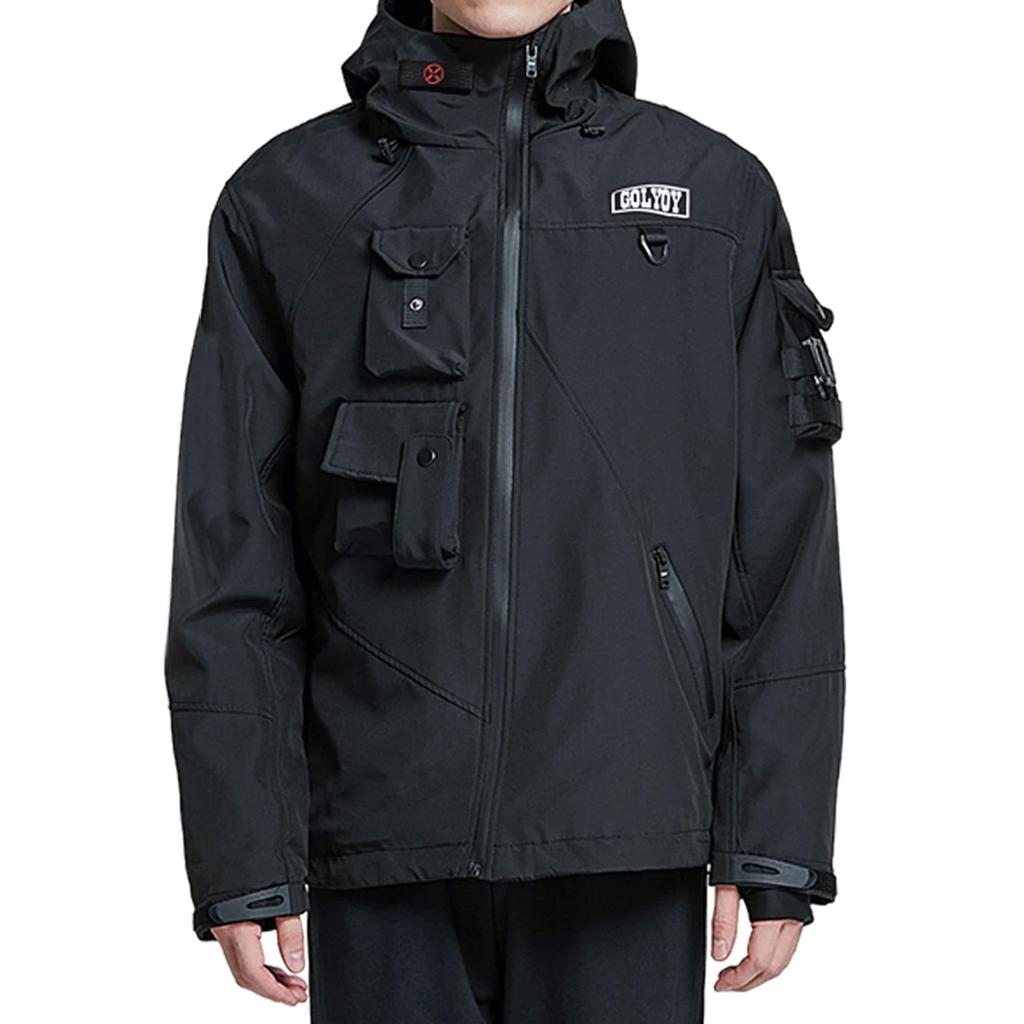 Ветровка Ветровка Джемпер Верхняя куртка Весна Осень Зима Уличный стиль Черный 2XL [LIEBO] Мужская