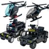 Militarys Riot Truck Helicopter Camouflage Commando Wranglers Car Off Roader Building Blocks Classic Model Sets Bricks Kids Kits