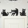 Cat Door Topper Halloween Door Frame Decoration Spooky Wooden Cat