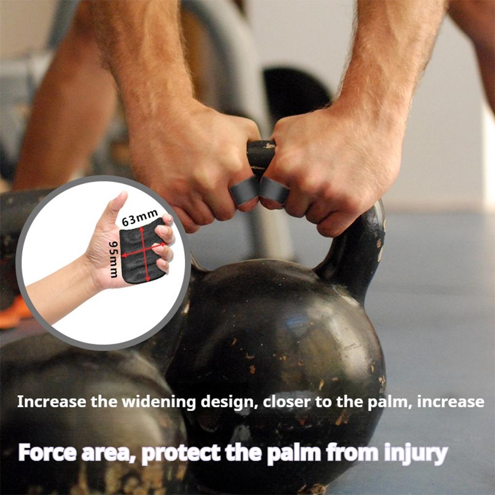 Anti-Slip Workout Grips Finger Trainer Ergonomic Rubber Hand Protector Gloves for Weight Lifting Pull-Ups Gym Training Exercise